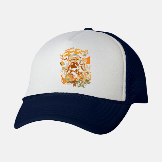 Coffecalypse-Unisex-Trucker-Hat-ilustrata