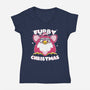 Furby Christmas-Womens-V-Neck-Tee-estudiofitas