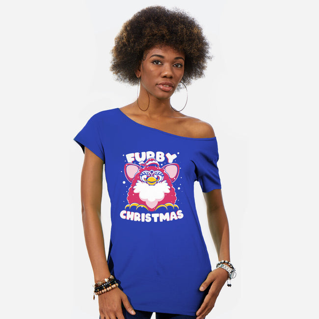 Furby Christmas-Womens-Off Shoulder-Tee-estudiofitas