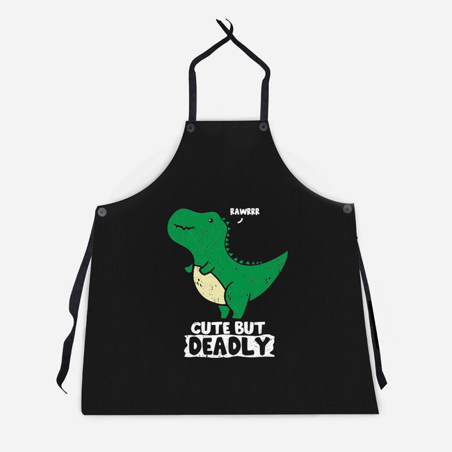 Cute But Deadly T-Rex-Unisex-Kitchen-Apron-turborat14