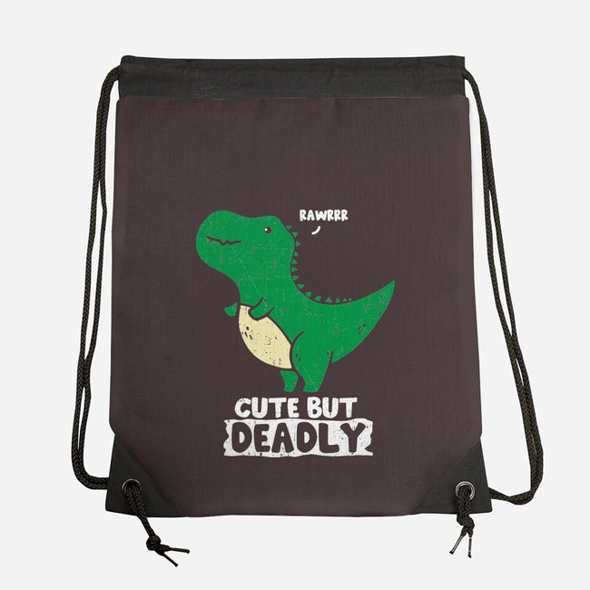 Cute But Deadly T-Rex-None-Drawstring-Bag-turborat14