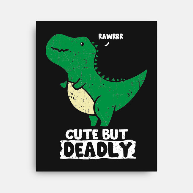 Cute But Deadly T-Rex-None-Stretched-Canvas-turborat14