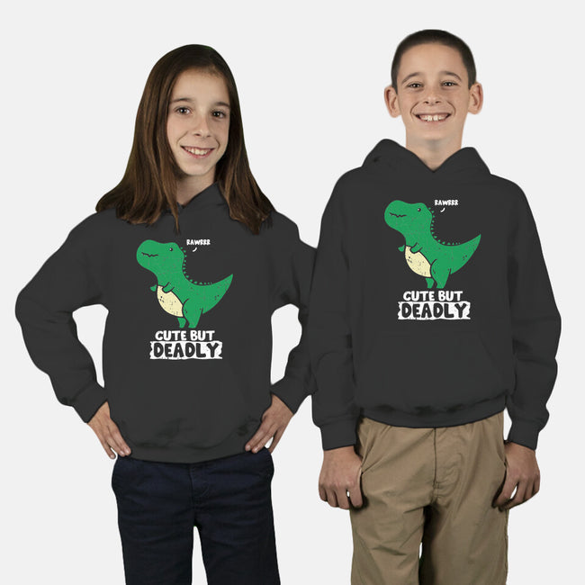 Cute But Deadly T-Rex-Youth-Pullover-Sweatshirt-turborat14