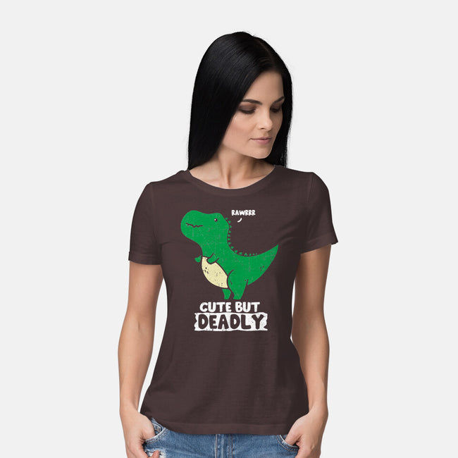 Cute But Deadly T-Rex-Womens-Basic-Tee-turborat14