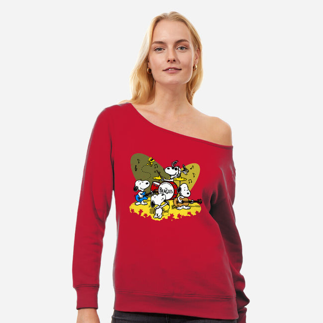 The Beagles-Womens-Off Shoulder-Sweatshirt-drbutler