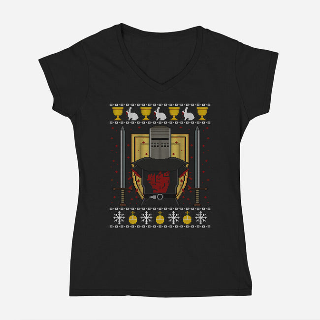 The Holiday Grail-Womens-V-Neck-Tee-drbutler