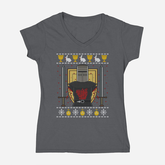 The Holiday Grail-Womens-V-Neck-Tee-drbutler