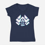 Glitch Nakatomi-Womens-V-Neck-Tee-spoilerinc