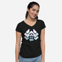 Glitch Nakatomi-Womens-V-Neck-Tee-spoilerinc