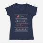 Arcade Climber Christmas-Womens-V-Neck-Tee-WhosTonyRamos