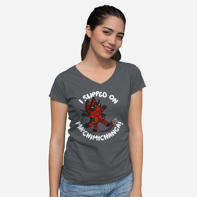 BlueyPool's Chimichanga-Womens-V-Neck-Tee-Artist Davee Bee