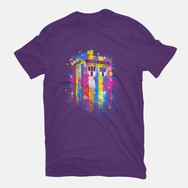 Rainbow Tardis-Womens-Fitted-Tee-kharmazero