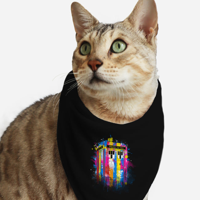 Rainbow Tardis-Cat-Bandana-Pet Collar-kharmazero