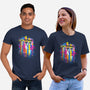 Rainbow Tardis-Unisex-Basic-Tee-kharmazero