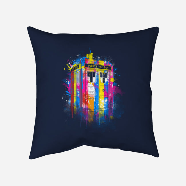 Rainbow Tardis-None-Non-Removable Cover w Insert-Throw Pillow-kharmazero