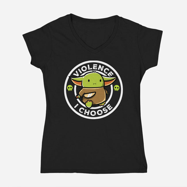 Violence I Choose-Womens-V-Neck-Tee-naomori