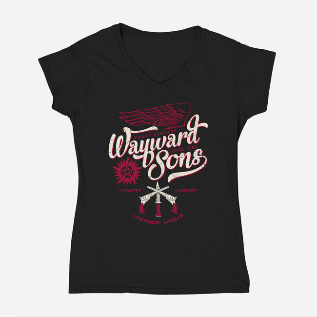 Wayward Sons-Womens-V-Neck-Tee-Nemons