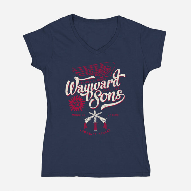 Wayward Sons-Womens-V-Neck-Tee-Nemons