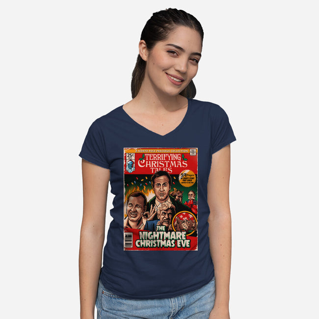 Nightmare Christmas Eve-Womens-V-Neck-Tee-daobiwan