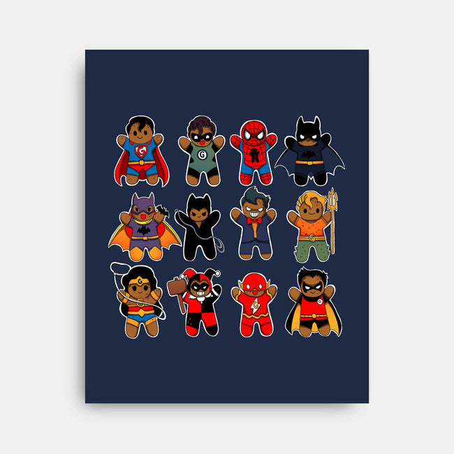 Gingerbread Heroes Villains-None-Stretched-Canvas-Vallina84