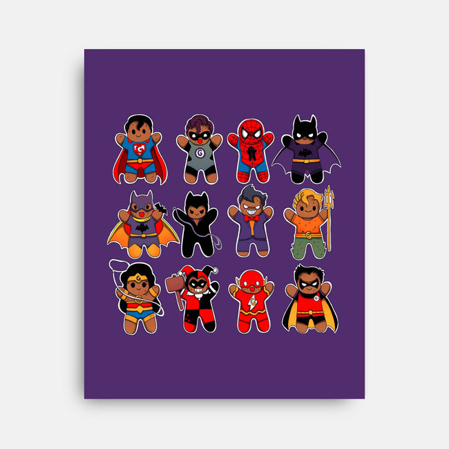 Gingerbread Heroes Villains-None-Stretched-Canvas-Vallina84