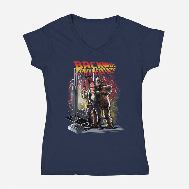 Back To The Hyperspace-Womens-V-Neck-Tee-zascanauta