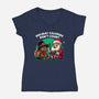 Holiday Food Calories-Womens-V-Neck-Tee-Studio Mootant