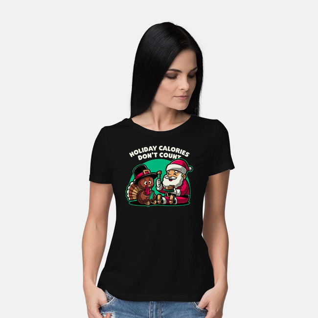 Holiday Food Calories-Womens-Basic-Tee-Studio Mootant