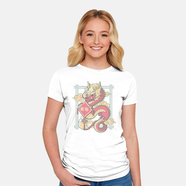 The Year Of The Dragon-Womens-Fitted-Tee-xMorfina