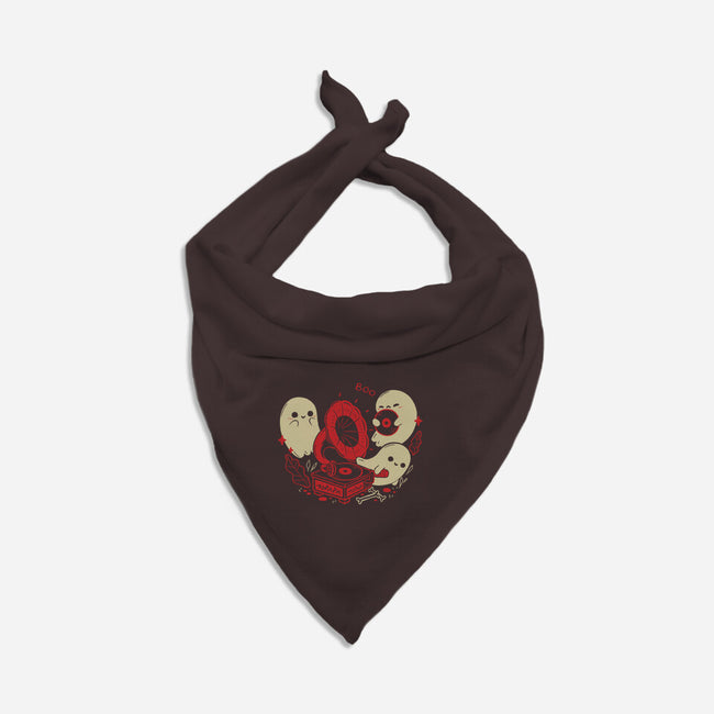 Spooky Cute Gramophone Ghosts-Dog-Bandana-Pet Collar-xMorfina