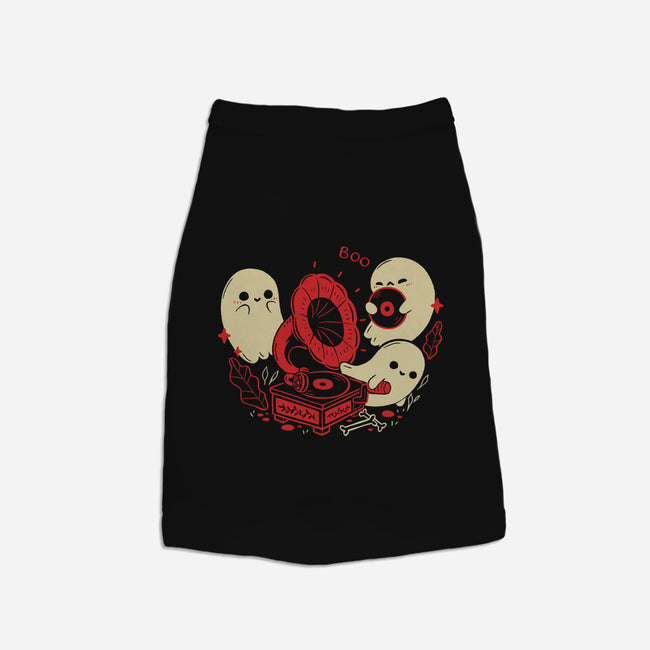 Spooky Cute Gramophone Ghosts-Dog-Basic-Pet Tank-xMorfina