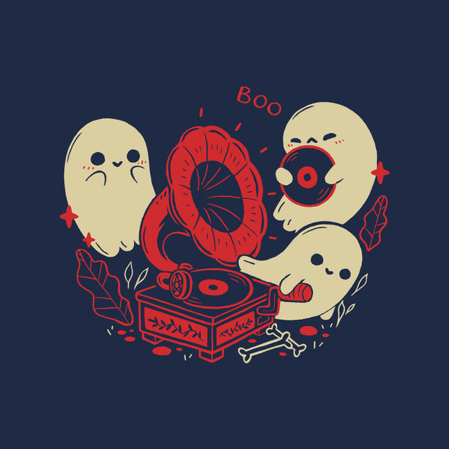 Spooky Cute Gramophone Ghosts-Cat-Basic-Pet Tank-xMorfina