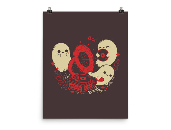 Spooky Cute Gramophone Ghosts