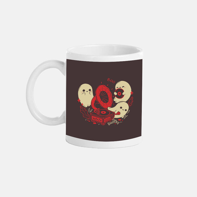 Spooky Cute Gramophone Ghosts-None-Mug-Drinkware-xMorfina