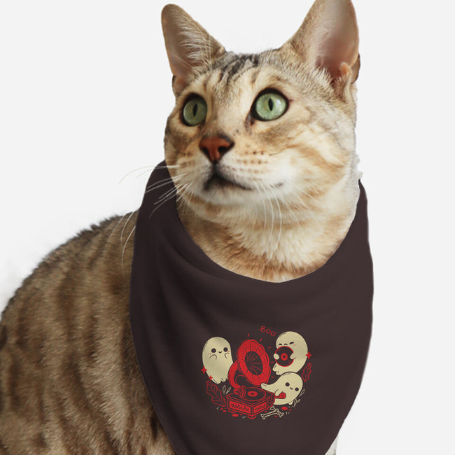 Spooky Cute Gramophone Ghosts-Cat-Bandana-Pet Collar-xMorfina