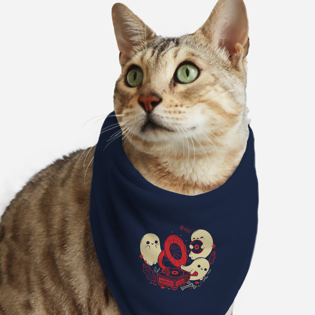 Spooky Cute Gramophone Ghosts-Cat-Bandana-Pet Collar-xMorfina