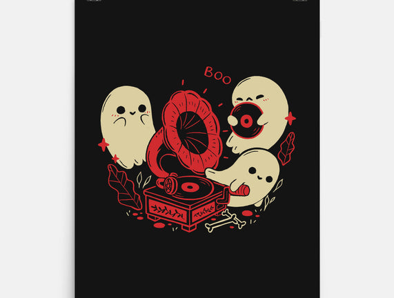 Spooky Cute Gramophone Ghosts