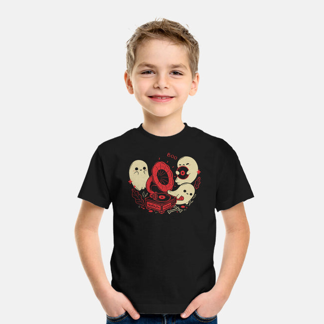 Spooky Cute Gramophone Ghosts-Youth-Basic-Tee-xMorfina