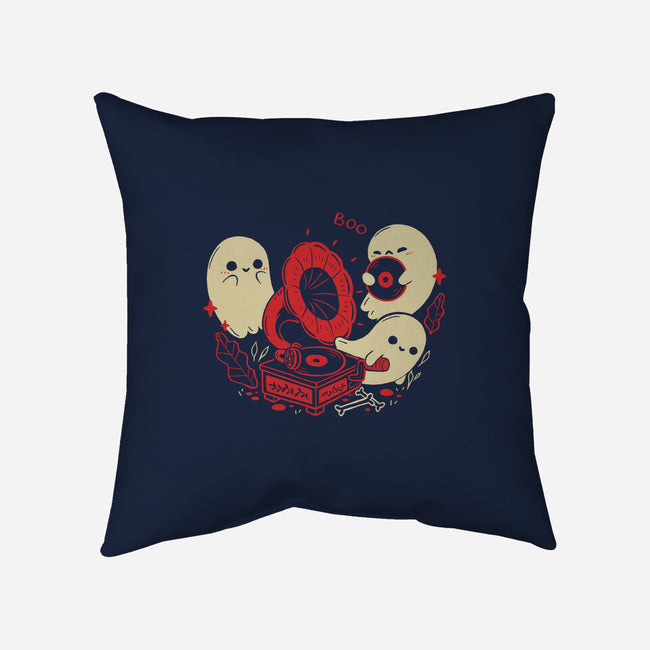 Spooky Cute Gramophone Ghosts-None-Removable Cover w Insert-Throw Pillow-xMorfina