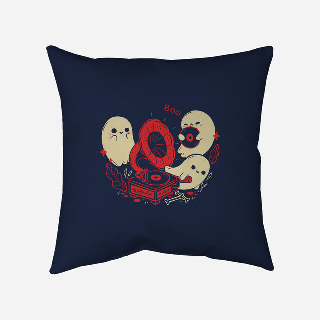 Spooky Cute Gramophone Ghosts-None-Removable Cover-Throw Pillow-xMorfina