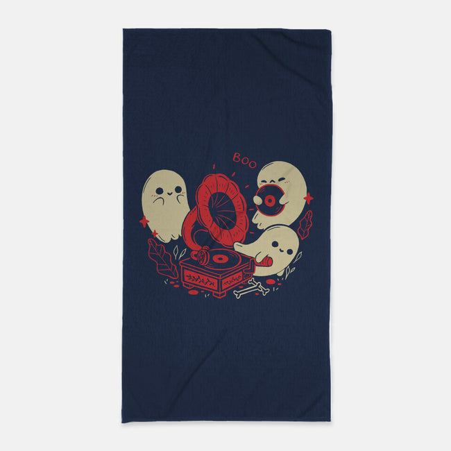 Spooky Cute Gramophone Ghosts-None-Beach-Towel-xMorfina