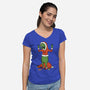 Grincholio-Womens-V-Neck-Tee-pigboom