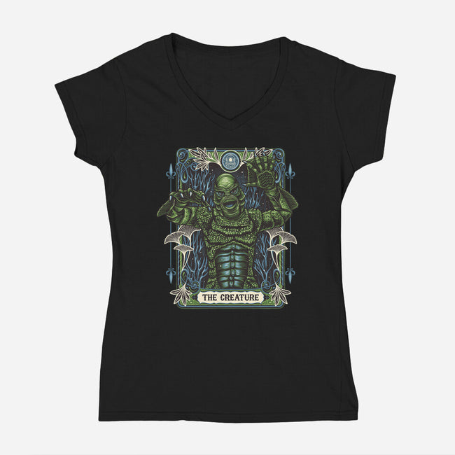 The Creature-Womens-V-Neck-Tee-momma_gorilla