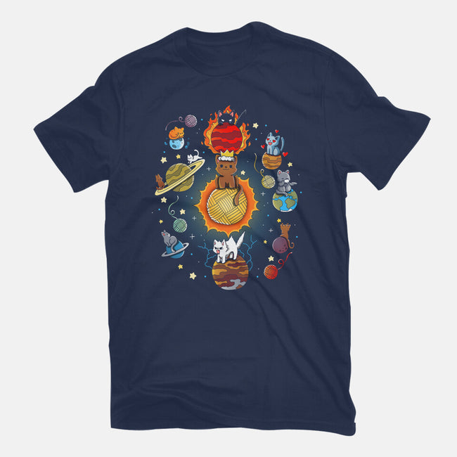 Kittens Solar System-Womens-Fitted-Tee-Vallina84