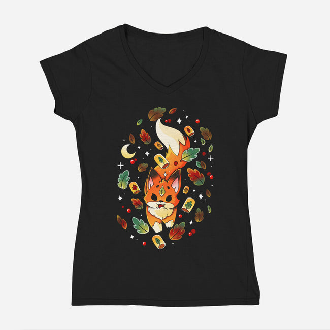 A Magic Fox-Womens-V-Neck-Tee-Vallina84