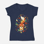 A Magic Fox-Womens-V-Neck-Tee-Vallina84