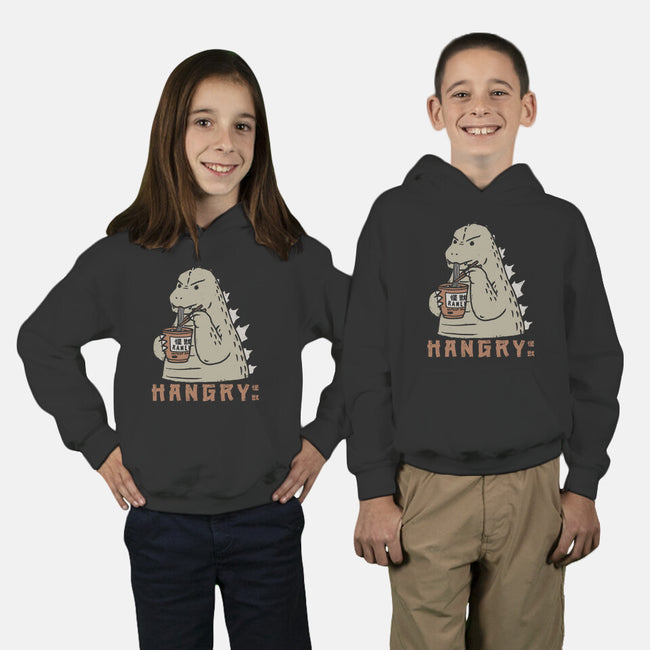 Hangry Kaiju-Youth-Pullover-Sweatshirt-pigboom