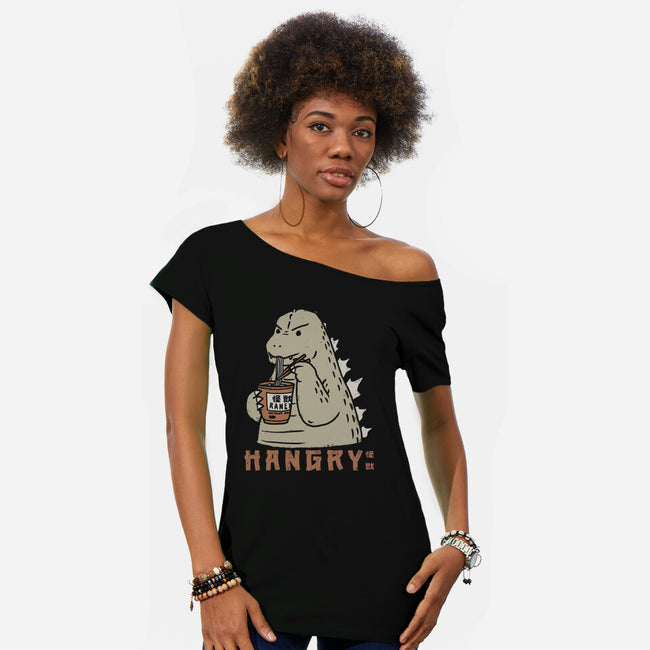 Hangry Kaiju-Womens-Off Shoulder-Tee-pigboom