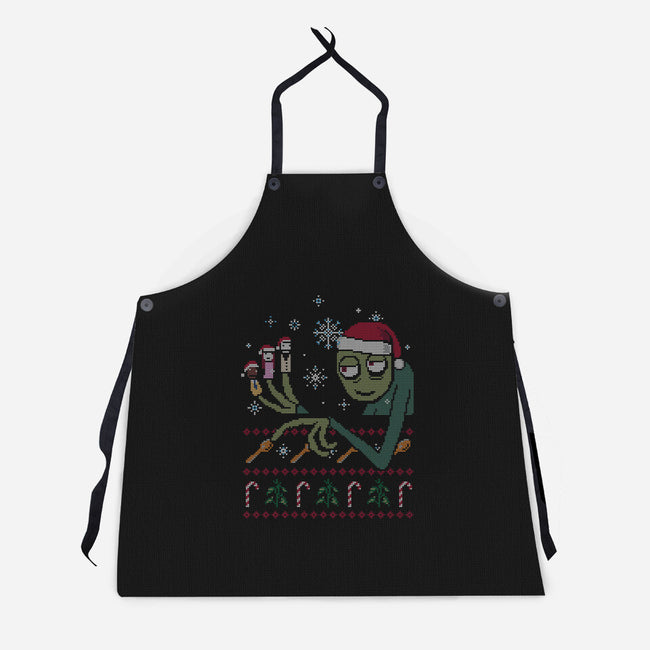 Mr. Fingers And Friends Ugly Sweater-Unisex-Kitchen-Apron-katiestack.art