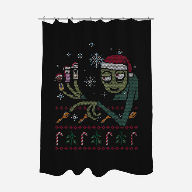 Mr. Fingers And Friends Ugly Sweater-None-Polyester-Shower Curtain-katiestack.art